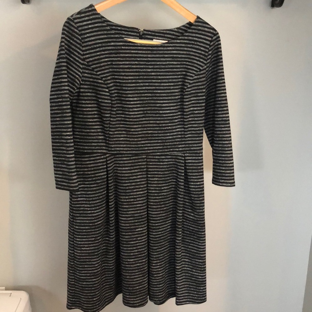 Black and white striped dress